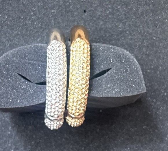 HSN Joan Boyce HematiteTone "Kissable” Bangle Bracelets Set Of 2 gallery