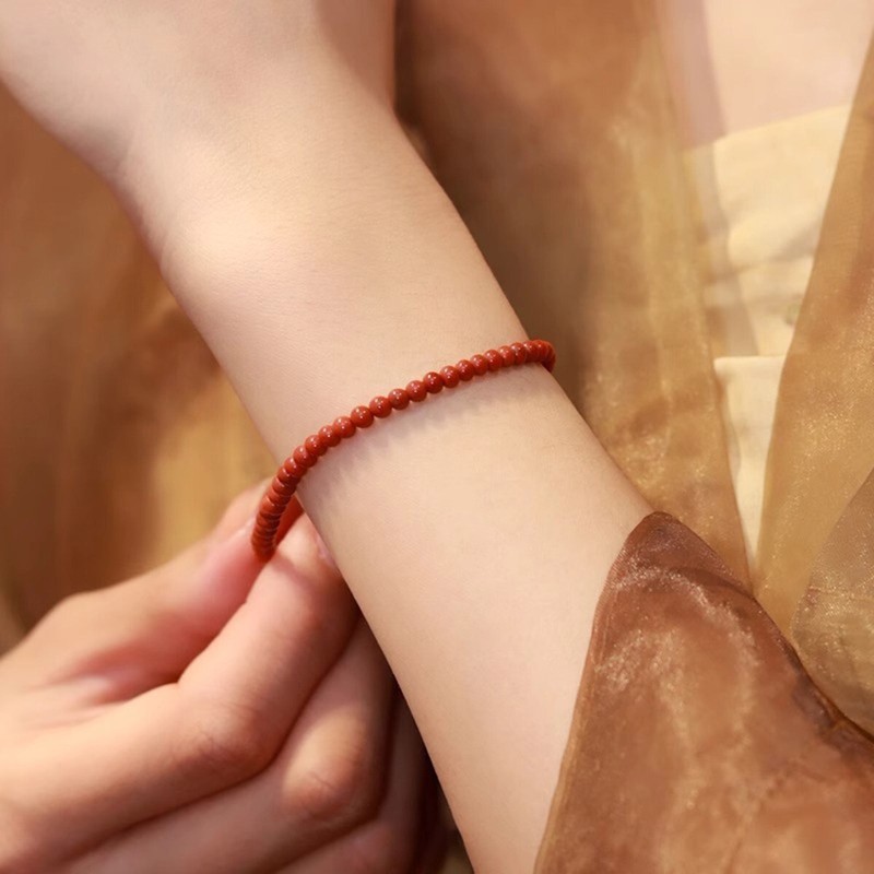 Handmade Natural Red Jasper Elastic Stretch Bracelet 4mm Crystal Gemstone Bead gallery