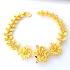 Wicuas31 Yellow Gold Plated Bracelet Hypoallergenic Small Women 7.5 IN GP Thai