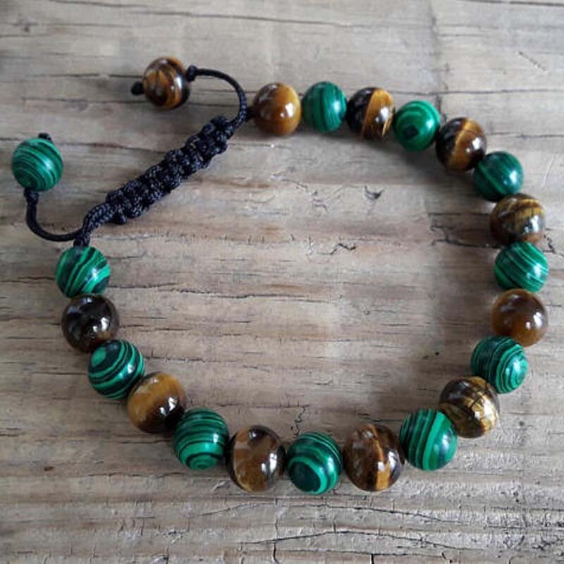 Tiger Eye Malachite Energy Muse Transformation Healing Charm Protection Bracelet gallery