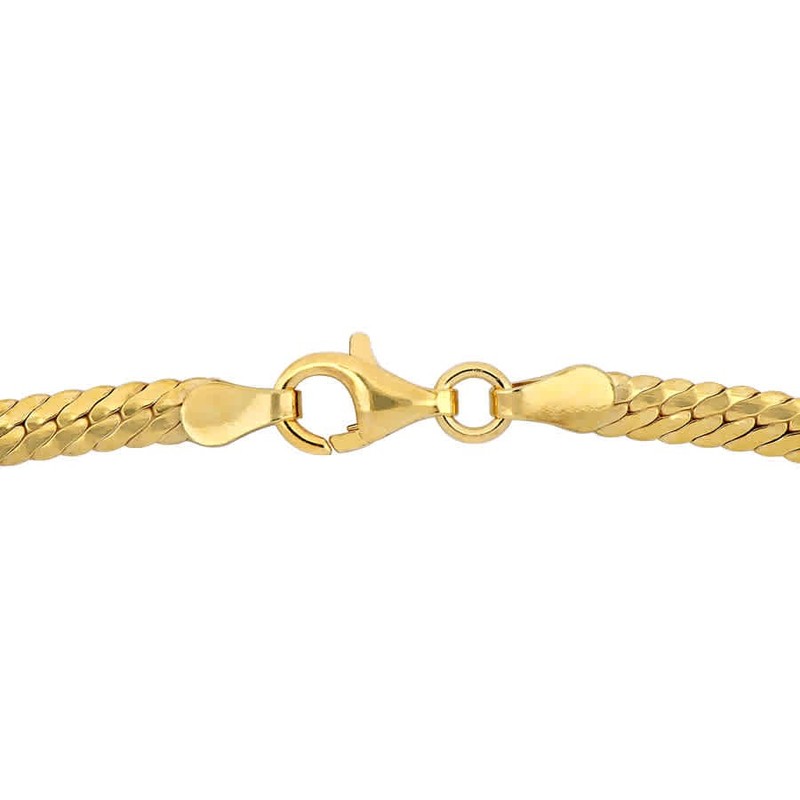 AMOUR 3mm Herringbone Bracelet In Yellow Plated Sterling Silver 9 In gallery
