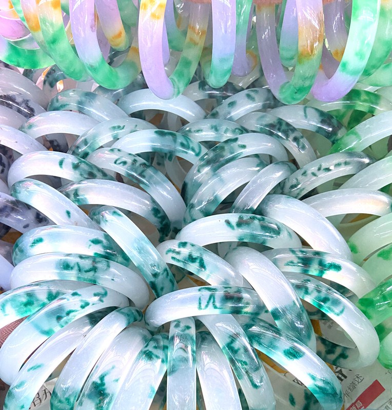 Beautiful Natural Green Jade Jadeite Gemstone Bangle Bracelet 56-64mm Jewelry gallery