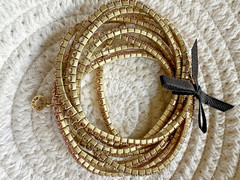 J.Crew Gold Tone Rhinestone Stretch Tennis Bracelet Stack Set of 8