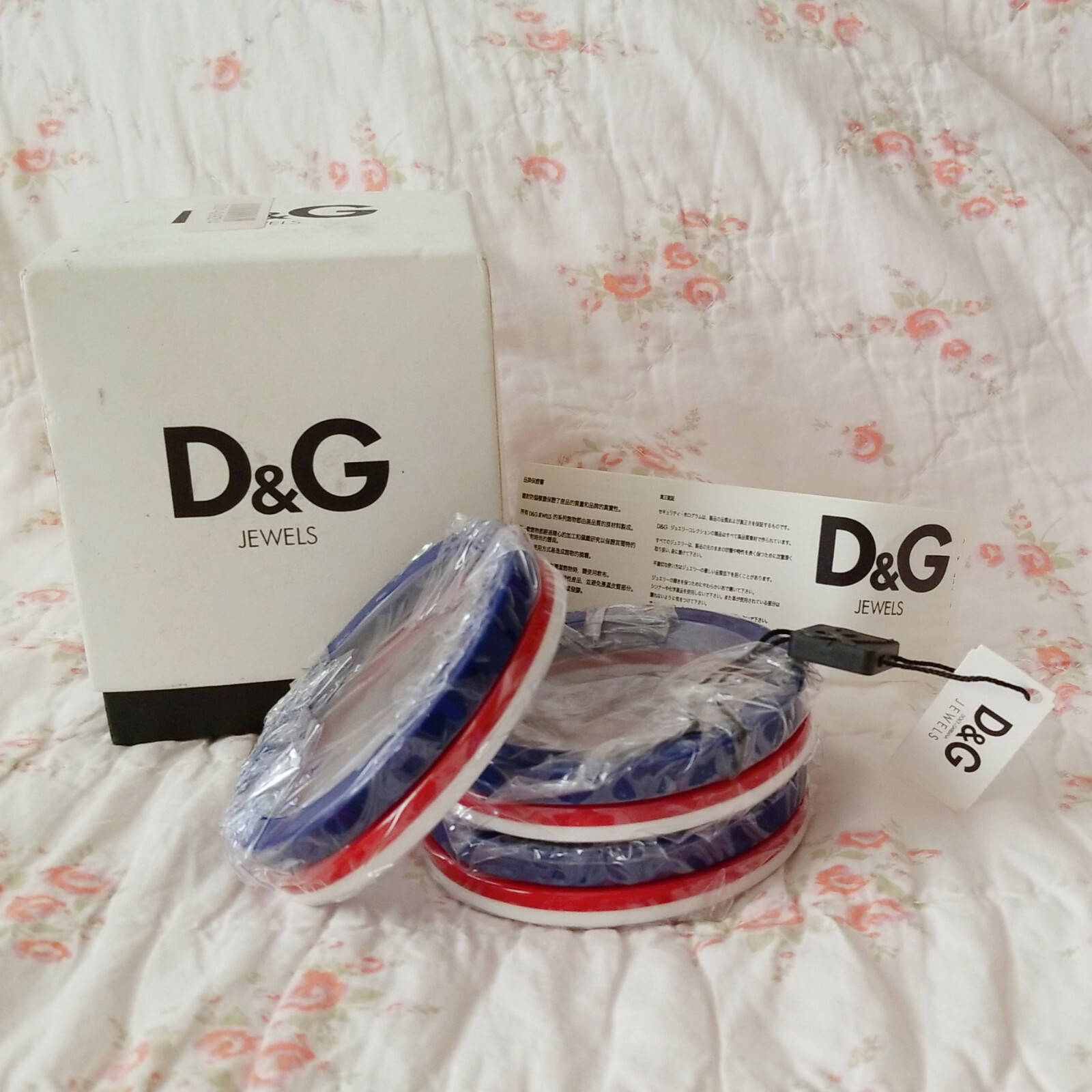 Dolce & Gabbana Red White & Blue Patriotic Bracelets Bangles DJ 0828 gallery