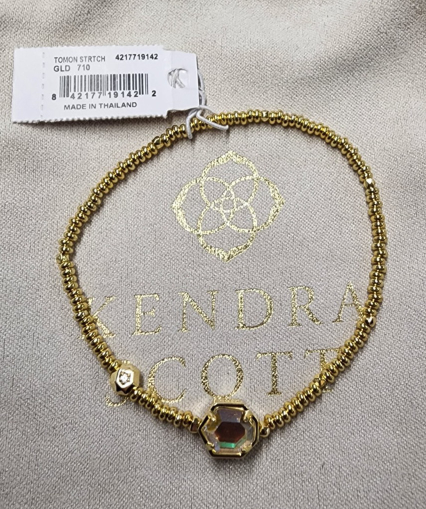 Kendra Scott Tomon Stretch Gold Plated Dichroic Glass Bracelet 6.5" gallery