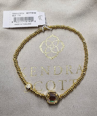 Kendra Scott Tomon Stretch Gold Plated Dichroic Glass Bracelet 6.5″