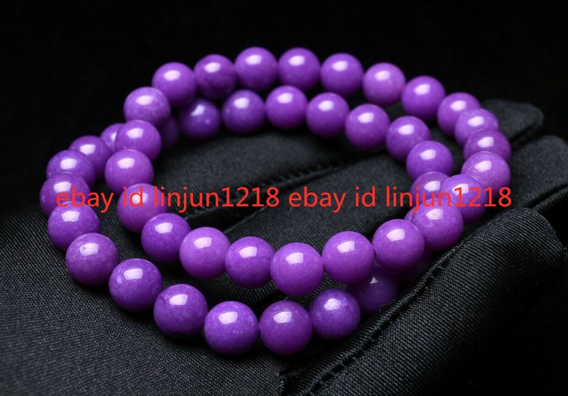 8mm 2Pcs Natural Phosphosiderite Purple Gemstone Round Beads Bracelet AAAA gallery