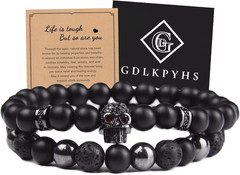Black Obsidian Bracelet for Men – Black Tourmaline Beaded Bracelets – Mens Brace