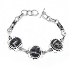 Zebra Skin Jasper Ethnic Handmade Bracelet Jewelry 16 Gms B-524