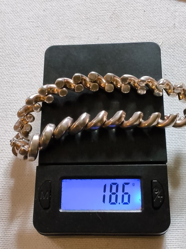 Italy Signed 925 Chain Bracelet w/ Box Clasp gallery