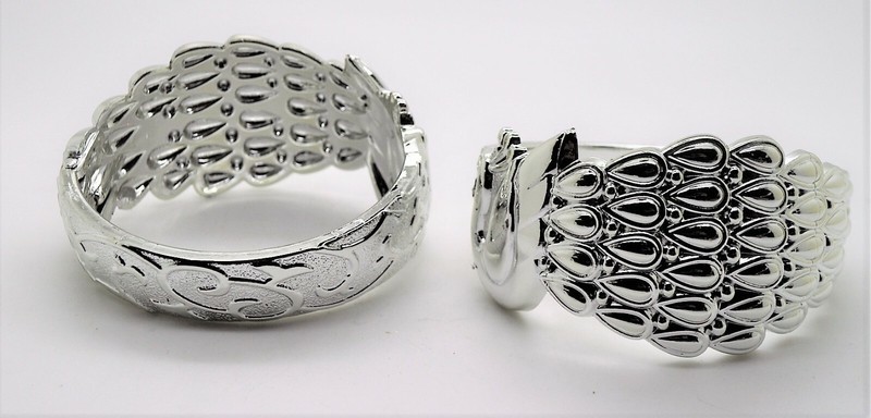 Lot 0f 6/12 silver color open bangle Bracelets style fashion jewelry wholesale gallery