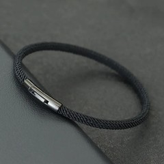 1pc Lucky Red Bracelet Men Women Stainless Steel Snap Fastener 4mm Fabric Gift