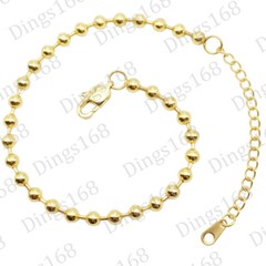Designer Inspired 18K Yellow Gold Filled 4mm Bead Chain Bracelet 7″+2″ extender