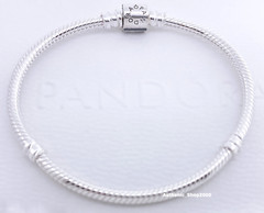New 100% Authentic PANDORA 925 Ale Silver Barrel Clasp Charm Bracelet 598816C00