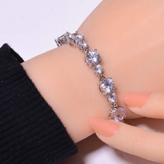 White Topaz Gemstone 925 Sterling Silver Tennis Bracelet 8.99″ B47, Gift for her