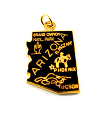 Arizona State Charm Enamel | Brass | Burgandy | 5/8″ | New Old Stock