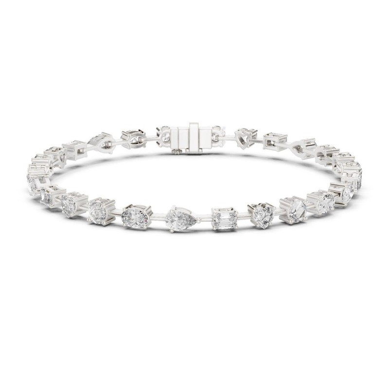 4 CT Multi-Shape CZ Diamond Tennis Bracelet, 5 Cut Mixed Shape Wedding Jewelry gallery