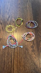 Lot Of 16 Fashion Bracelets Bright Fun Vacation Colors Neon Stackable Madewell