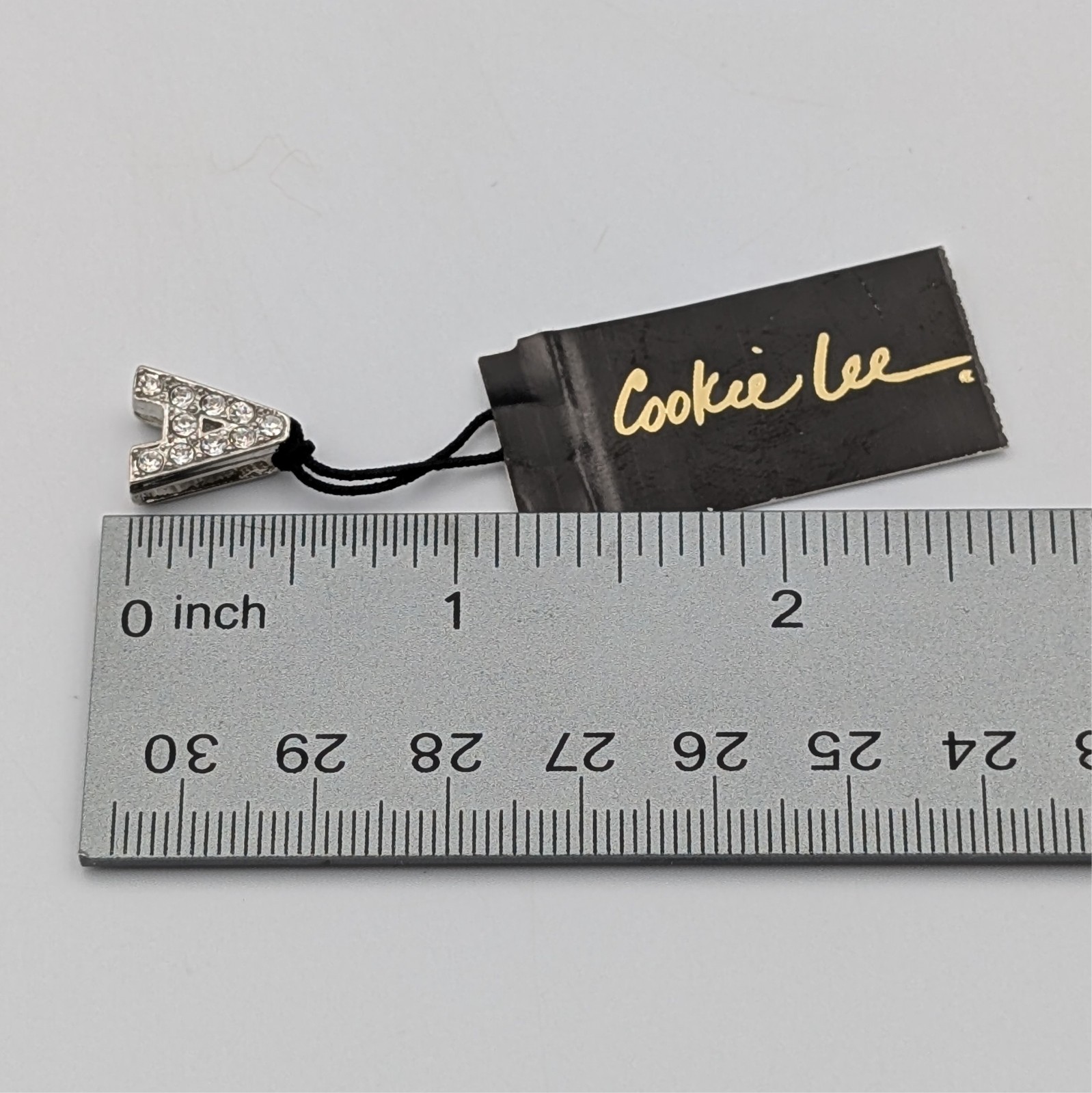 Cookie Lee Letter A Charm Genuine Crystal Silver Tone Initial Pendant New Tag gallery