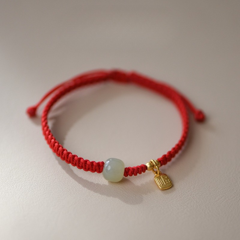 Red Hand Woven Red String Lucky Pendant Bracelet Couple Bracelet Birthday Gift gallery