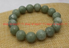 6/8/10/12mm Natural A Green Jade Jadeite Round Gems Beads Elastic Bracelet 7.5”