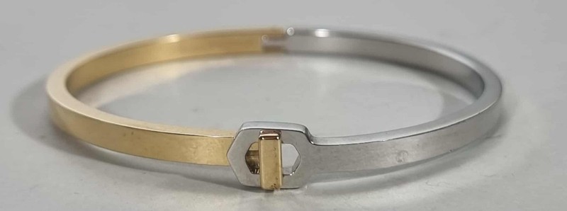 MVMT Hex Hook Bangle Bracelet Silver Gold Tone 6cm x 2.2cm Modern Design gallery