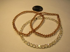 3 Bracelets Clear Sparkly Plastic Stones Stretch Bands Bundle Free Shipping