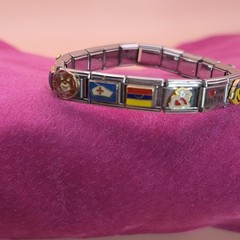 READY TO WEAR Italian Charm Bracelet with 18 Mixed Vintage Charms – Unique Gift