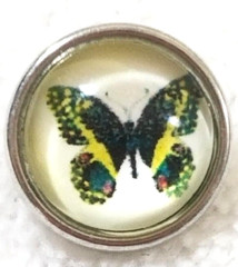BUTTERFLY MULTICOLOR 12mm GINGER SNAP BUTTON POPPER FOR INTERCHANGEABLE JEWELRY