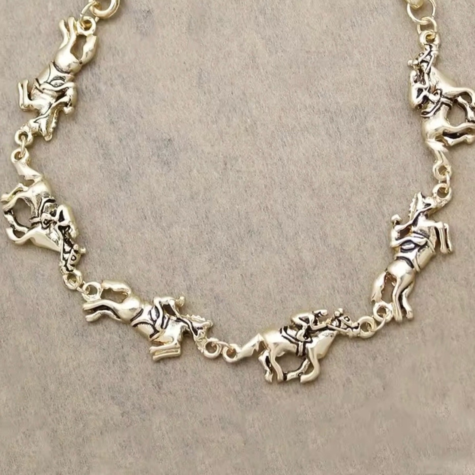 Horse Racing & Jockey Gold Bracelet Kentucky Derby gallery