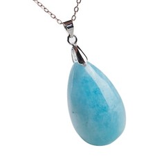 Natural Blue Aquamarine Gemstone Crystal Bead Pendant AAAAA 35x12x25mm