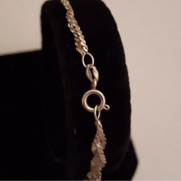 Sterling Silver Braided Multi Strand Chain Link Bracelet 925 Silver Shimmer gallery