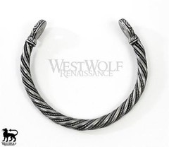 Twisted Silver Celtic Gallia Bracelet/Torc/Torque – Celt/Viking/Medieval/Jewelry