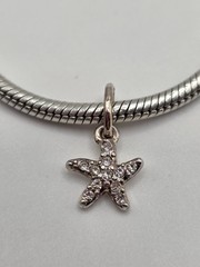 Authentic Cz Starfish Dainty Rose Gold European Dangle Charm Bead