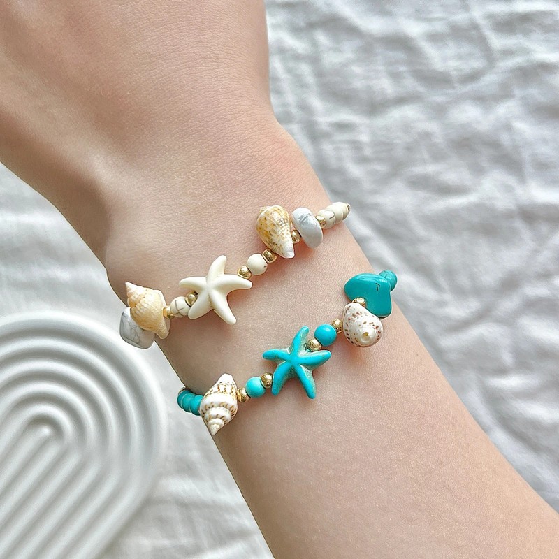 Shell Bracelet Starfish Conch Adjustable Beach Ocean Summer Jewelry 12PCS gallery