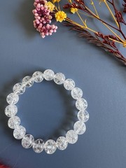 10mm Natural Himalayan Crackle Clear Quartz Bracelet