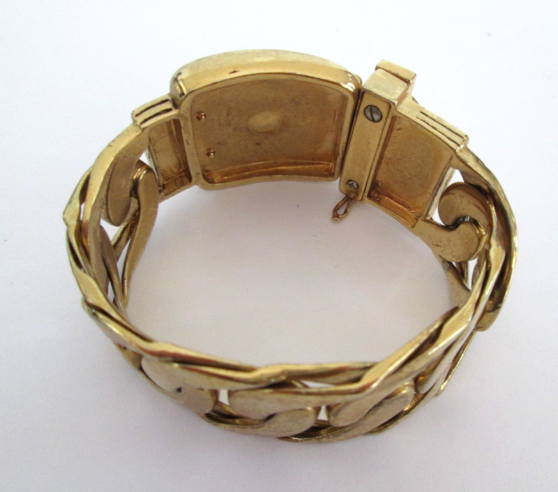 Juicy Couture VINTAGE Cuban Link Bracelet Belt Buckle RARE Glossy Gold Tone gallery