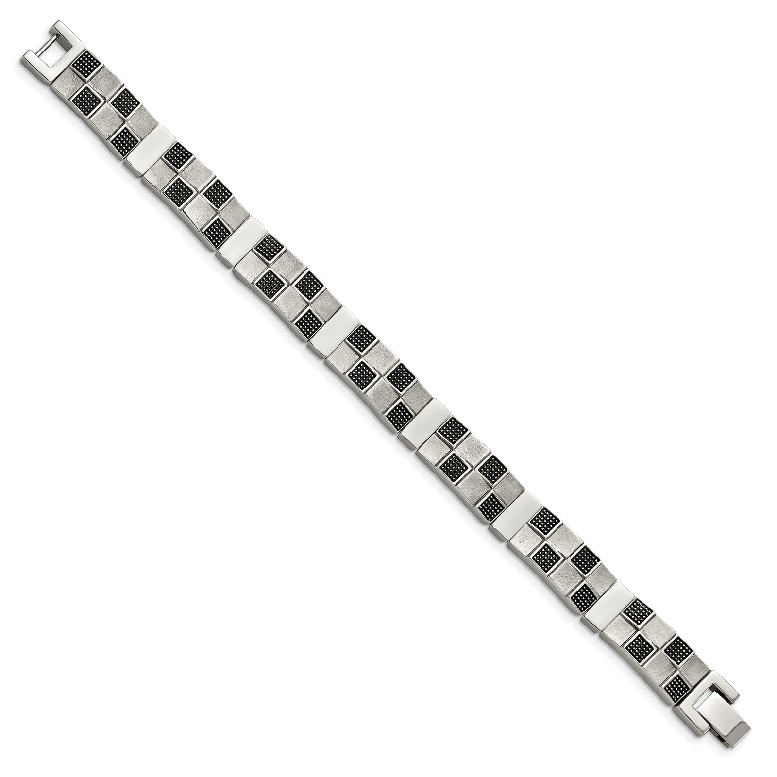 Stainless Steel Antiqued Brushed and Polished 8.25in Bracelet SRB1320 gallery