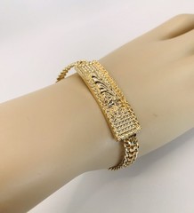 Oro Laminado 14K Gold Plated Saint Jude Bracelet Pulsera San Judas 7.5 in -6mm
