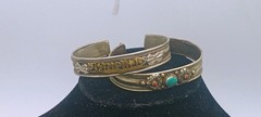 2 Cuff Bracelets Non Silver Adjustable One SW Indian Design
