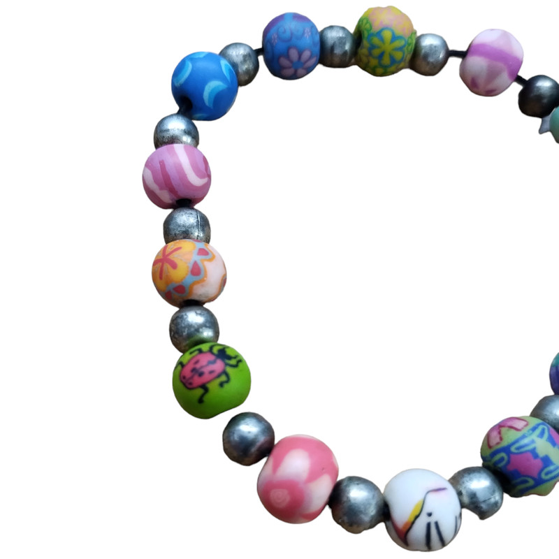 Viva Beads Bracelet Lot of 4 Colorful Polymer Clay Costume Jewelry Multicolor gallery