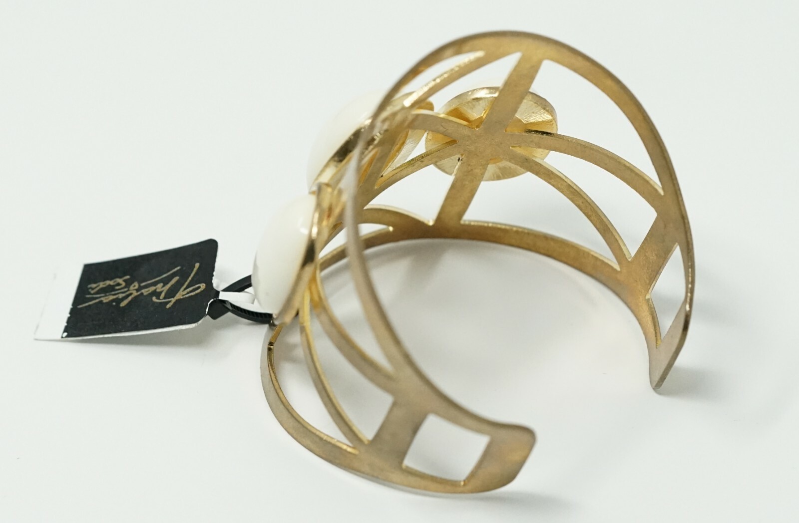 Thalia Sodi Gold Tone Antique Finish White Cutout Cuff gallery