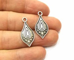 4 Pcs Drop Ethnic Dangle Charms Antique Silver Plated jewelry Accessories G18257