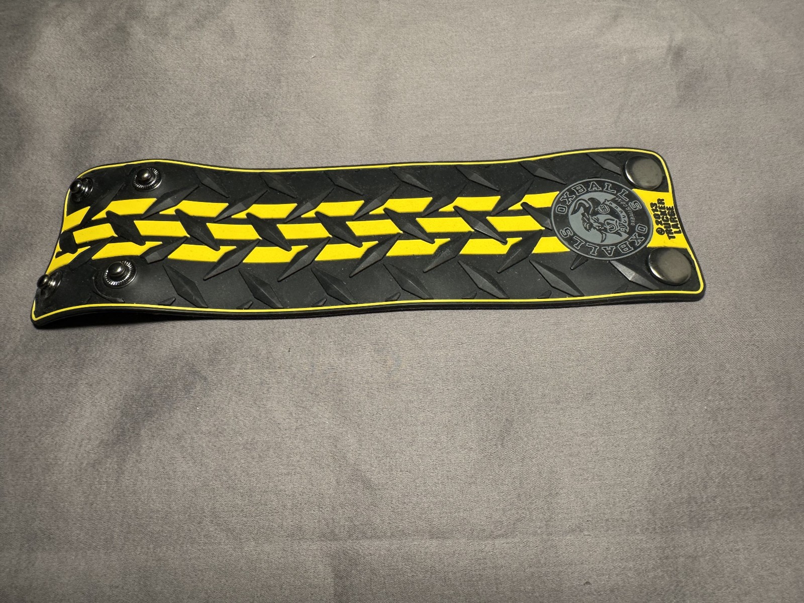 Oxballs Silicone Cuff Bracelet – Black & Yellow – Snap Closure gallery