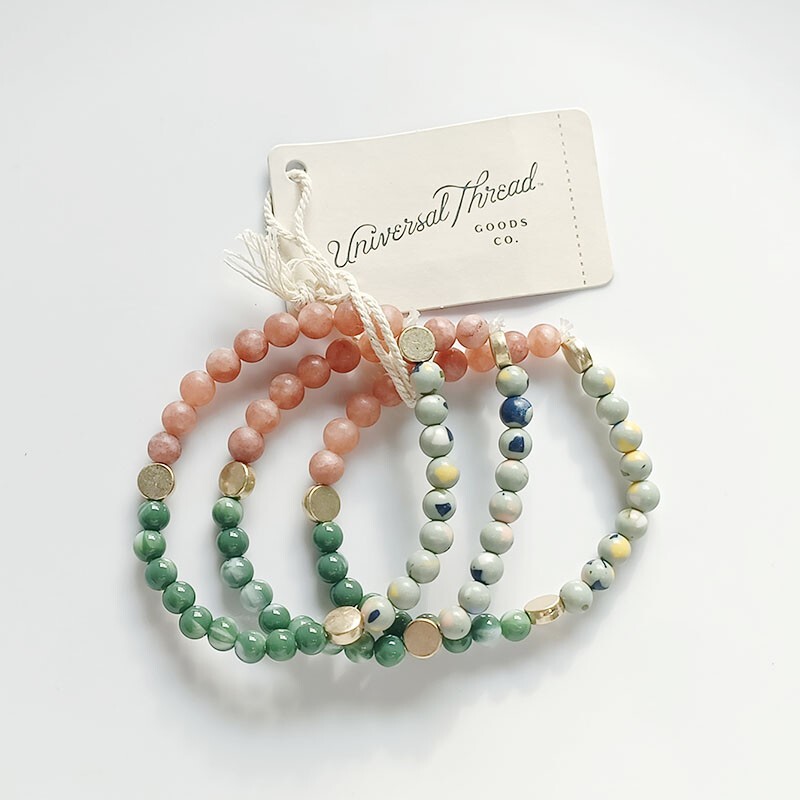 New 3pcs Universal Thread Bead Elastic Bracelet Gift Vintage Women Party Jewelry