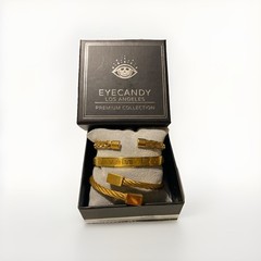 EYE CANDY LOS ANGELES DY TITANIUM 3 PIECE BRACELET BANGLE GIFT SET NEW RRP £120