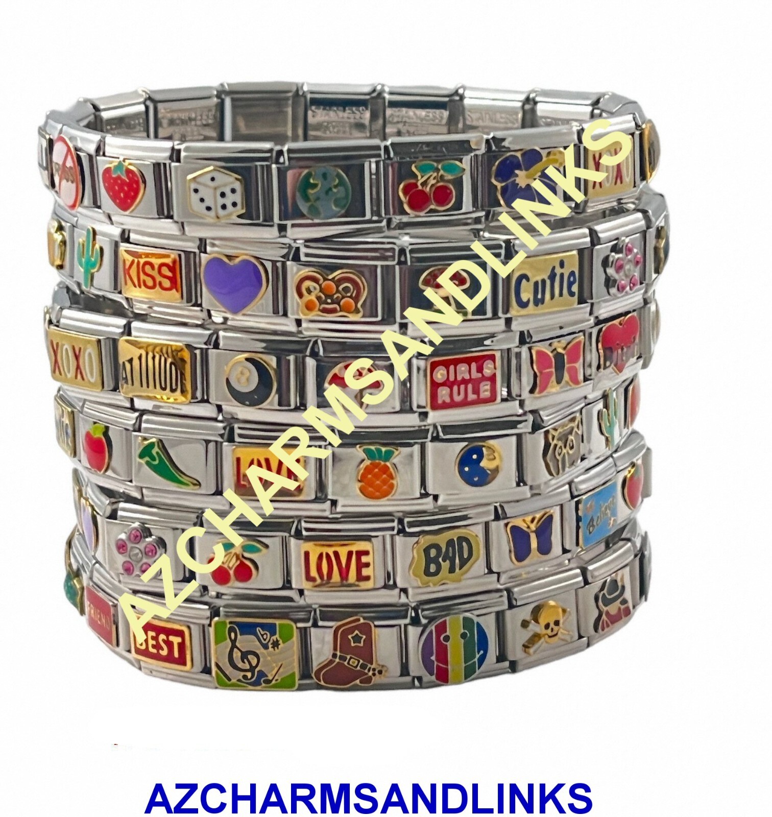 Butterfly Italian Charm Bracelet Link Compatible with all 9mm Charms #290 gallery