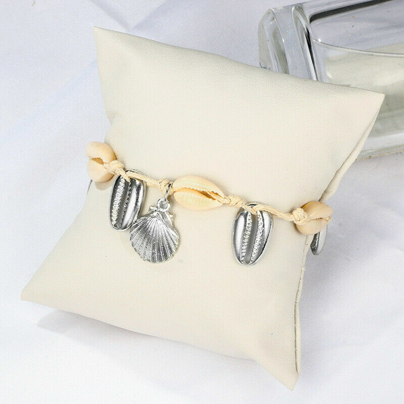 Natural Mother of Pearl Ocean Sea Shell Conch Women White Cord String Bracelet gallery