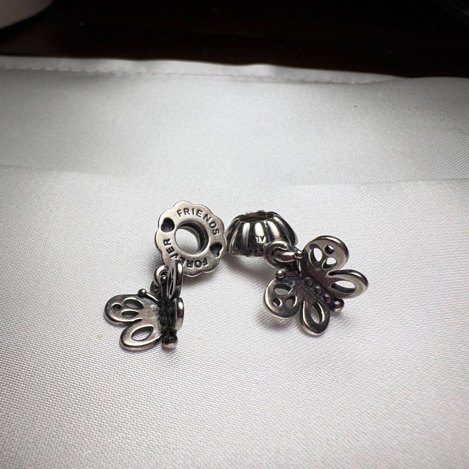 Authentic Pandora Friends Forever Butterfly Charm/Bead Silver 925 ALE Retired gallery