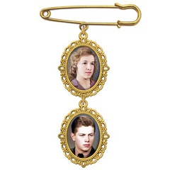Bright Gold Wedding Bouquet Memorial Remembrance Photo Charm Holds 2 Pictures